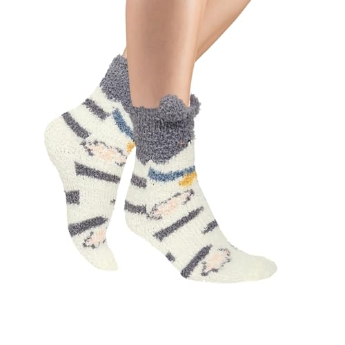 Image of Benefeet Sox Cute Fuzzy Socks for Women Girls - Fluffy Cozy Warm Winter Funny Animal Slipper Plush Sleeping Socks