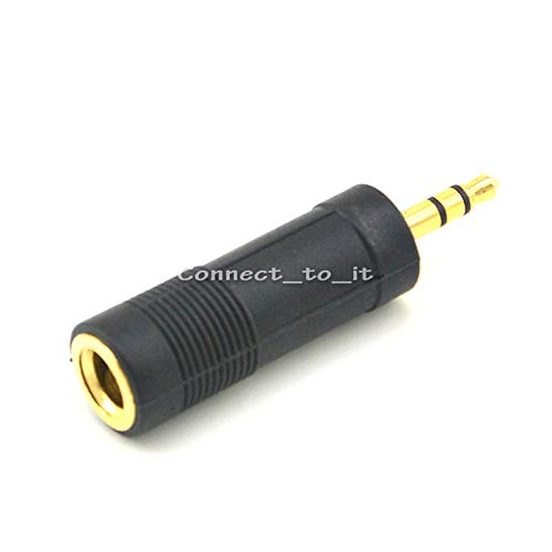 100 Pieces Stereo Audio Adapter 6.5 mm Plug Female to 3.5 mm Jack Male Connector Adapter