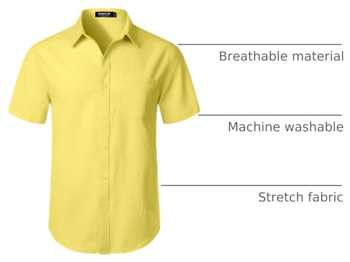 Image of JEMITOP Mens Stretch Wrinkle Free Texture Shirts