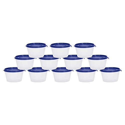 Image of Cutting EDGE Nesterware 750ml Stackable Container (Set of 12, Dark Blue) | BPA-free plastic, stackable design, leak-proof, kitchen storage, pantry, fridge, meal prep, reusable, travel use