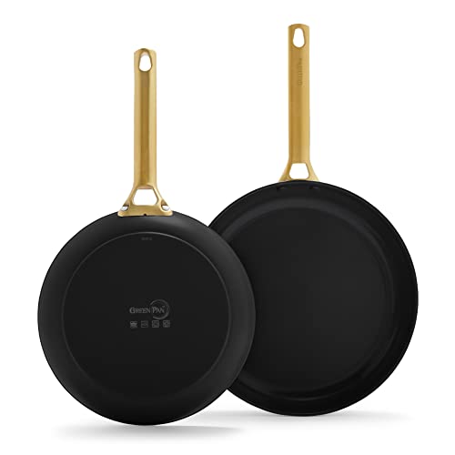 Comparison: Best Greenpan Black And Gold 6 GreenPan Hard Anodized Healthy Ceramic Nonstick 8" and 10" Frying Pan Skillet Set, Gold Handle, PFAS-Free, Dishwasher Safe, Oven Safe, Black