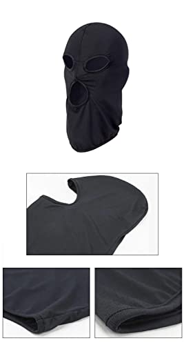 Image of 3 Hole Full Face Mask, Women Men Thin Balaclava Face Mask for Motorcycle Bike Hunting Cycling Cap Ski