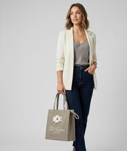 Image of SEA MOUNT Ted Baker London Multipurpose Tote Bag with Signature Bow Detail Spacious Travel Carryall, Everyday Shopping Organiser, Durable Shoulder Handbag for Work, Office, Travel & Daily Essentials