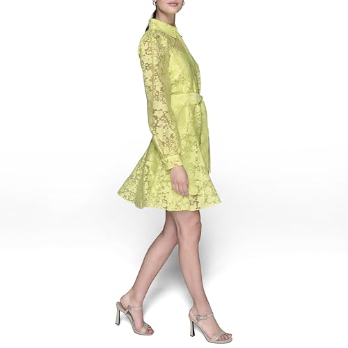 KARL LAGERFELD Women's Long Sleeve Collared Fit and Flare Shirtdress3