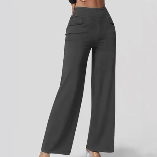 Stretch Jeans for Women Tummy Control Retro Wide Leg Elastic High Waisted Loose Casual Denim Pants with Pockets3