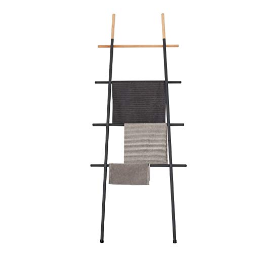 Decorative Blanket Ladder for Living Room Bedroom Bathroom, Black