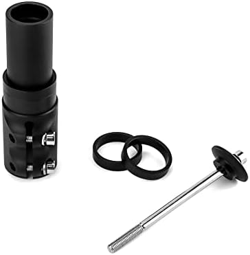 QWORK Bike Stem Riser, Aluminum Alloy Bicycle Handlebar Extender for 1-1/8" 28.6mm Fork, 124mm Black