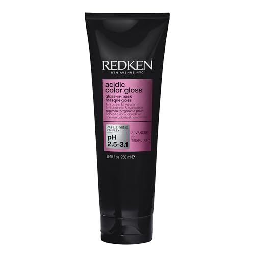 Redken Silikonfreie Haarmaske für intensive Feuchtigkeit & spiegelnden Glanz, Entfernt Rückstände und lässt das Haar strahlen, Cream-To-Gloss Technologie, Acidic Color Gloss Gloss-In-Mask, 250 ml*