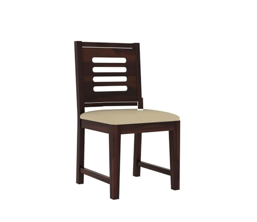 Image of AADITYA WOODS Solid Sheesham Wood Six Seater Dining Table Set with Chairs & Bench for Living Room Home Wooden 6 Seater Dining Table for Home Office Dining Room Set- Walnut & Cream