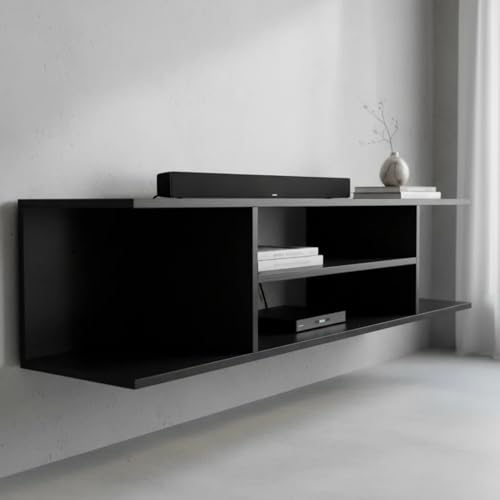 El Mejor Listado de Centro de Entretenimiento Con Repisas los 5 mejores. 42 etér designed furniture Repisa Flotante para TV | Centro de Entretenimiento | Montada en Pared | MDF | 100x23x23 | Color Gris Oscruro