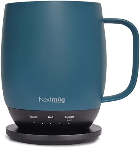 Nextmug - Temperature-Controlled, Self-Heating Coffee Mug (Slate Blue - 14 oz.)