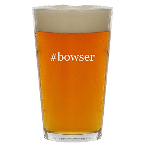 #bowser - 16oz Hashtag Clear Glass Beer Pint Glass