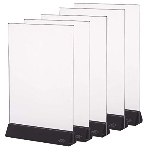 5 Pack 8.5x11 Acrylic Menu Holders,8 1/2 x 11 Clear Double Sided Display