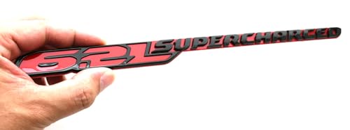 Image of 1pc New 6.2L Supercharged Hood Emblem Nameplate 3D Badge Replacement for 2021-2024 TRX 6.2L 68444262AB (Redline)