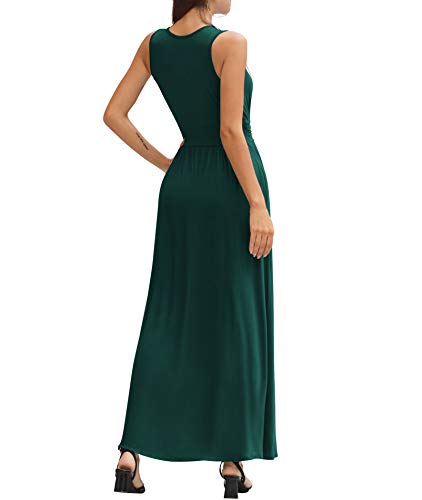 Image of LILBETTER Women Sleeveless Deep V Neck Loose Plain Long Maxi Casual Dress