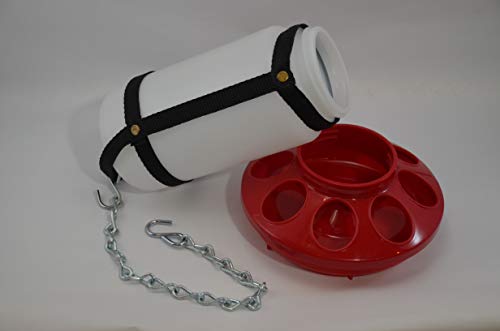 Your Happy Chicks 1 Qt. Hanging Harness with Plastic Bottle and Feeder Base