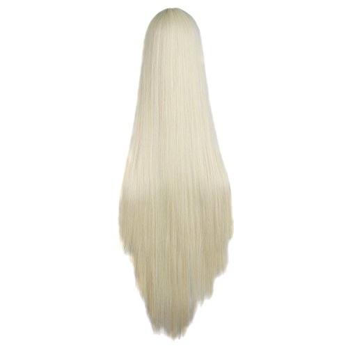MapofBeauty 40"/100cm Natural Soft Straight Long Cosplay Wig (Light Blonde)