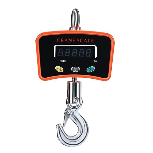 Crane Scale, Digital Hanging Scale 500kg Load Heavy Duty Crane Scale LED Display Stainless Steel Hook Industrial Scales,Convenient Operation