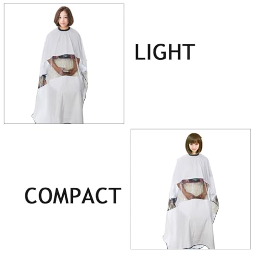 Capa para cortar cabello blanca con ventana para salón unisex miniatura 6