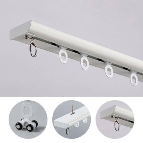 Riel de cortina de aluminio negro de 2.9m guía corredera de techo 3