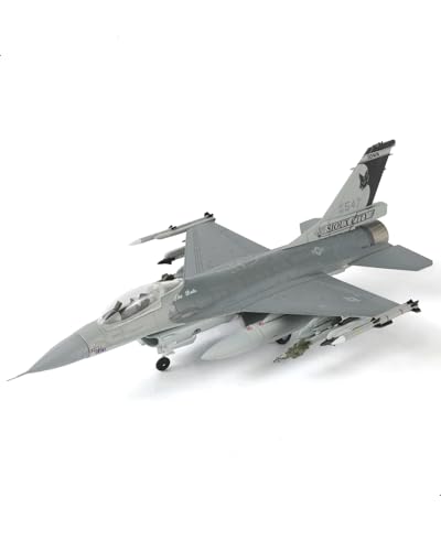 NUOTIE F-16 Fighting Falcon Diecast Model, 1/72 Black Bat Squadron Special Livery, Military Fighter Jet with Removable Landing Gear & Detachable Fuel Tanks Display Replica Commemorative Aviation Gift