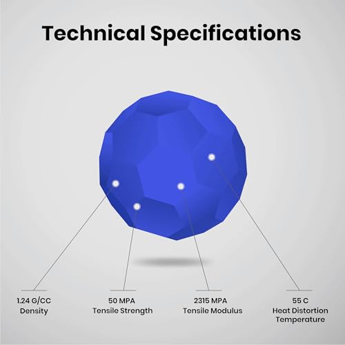 Image of NUMAKERS PLA+ 3D Printer Filament, 1.75mm, Dimensional Accuracy + /- 0.03 mm, 1 kg Spool (2.2 lbs), Compatible with Most FDM Printers (Royal Blue)