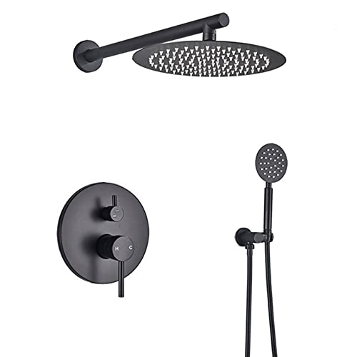 Ensemble de douche noir contre le manque de pression et le calcaire