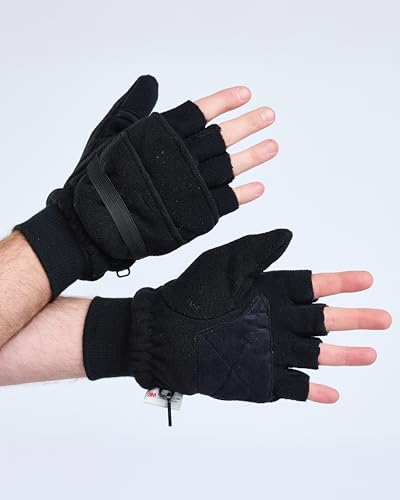 Pinewood Angel- & Jagdhandschuhe - Praktische 2-in-1 Fleece Handschuhe mit integrierten Taschen für Handwärmer und mit hochwertiger Thinsulate-Isolierung für warme Hände