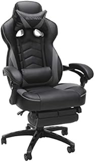 RESPAWN 110 Racing Style Gaming Chair, Reclining Ergonomic Chair with Footrest, in Gray
