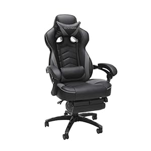 RESPAWN 110 Racing Style Gaming Chair, Reclining Ergonomic Chair with Footrest, in Gray