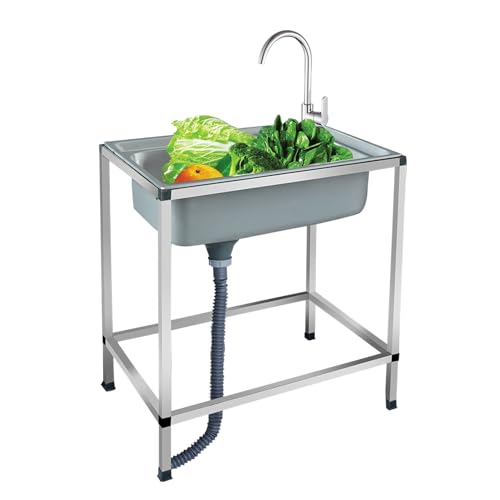 Station de lavage des mains portable et évier utilitaire en acier inoxydable