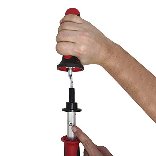 DrainX Toilet Auger Drain Plumbing Snake | Use with Drill or Manually, Angle Designed for Toilet Clogs, Plastic Guard for Porcelain Protection