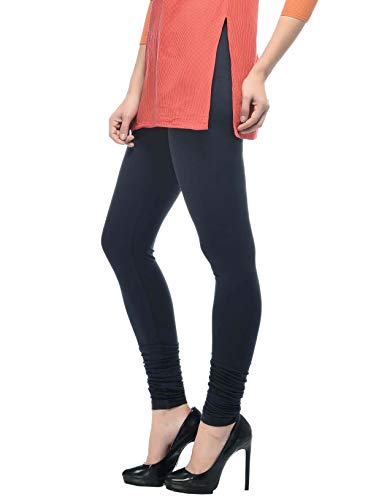 Image of Frenchtrendz Women's Cotton Spandex Stretchable Mid Rise Slim Fit Churidar Leggings Pull On