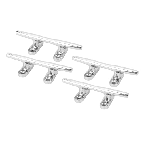Asixxsix 4PCS 4 inch Dock Cleats, 316 Stainless Steel Boat Cleat, Heavy Duty Open Base Cleat for Kayak Boat Canoe Mooring Deck and Decor, Marine Cleats, Kayak Rope Tie Cleat