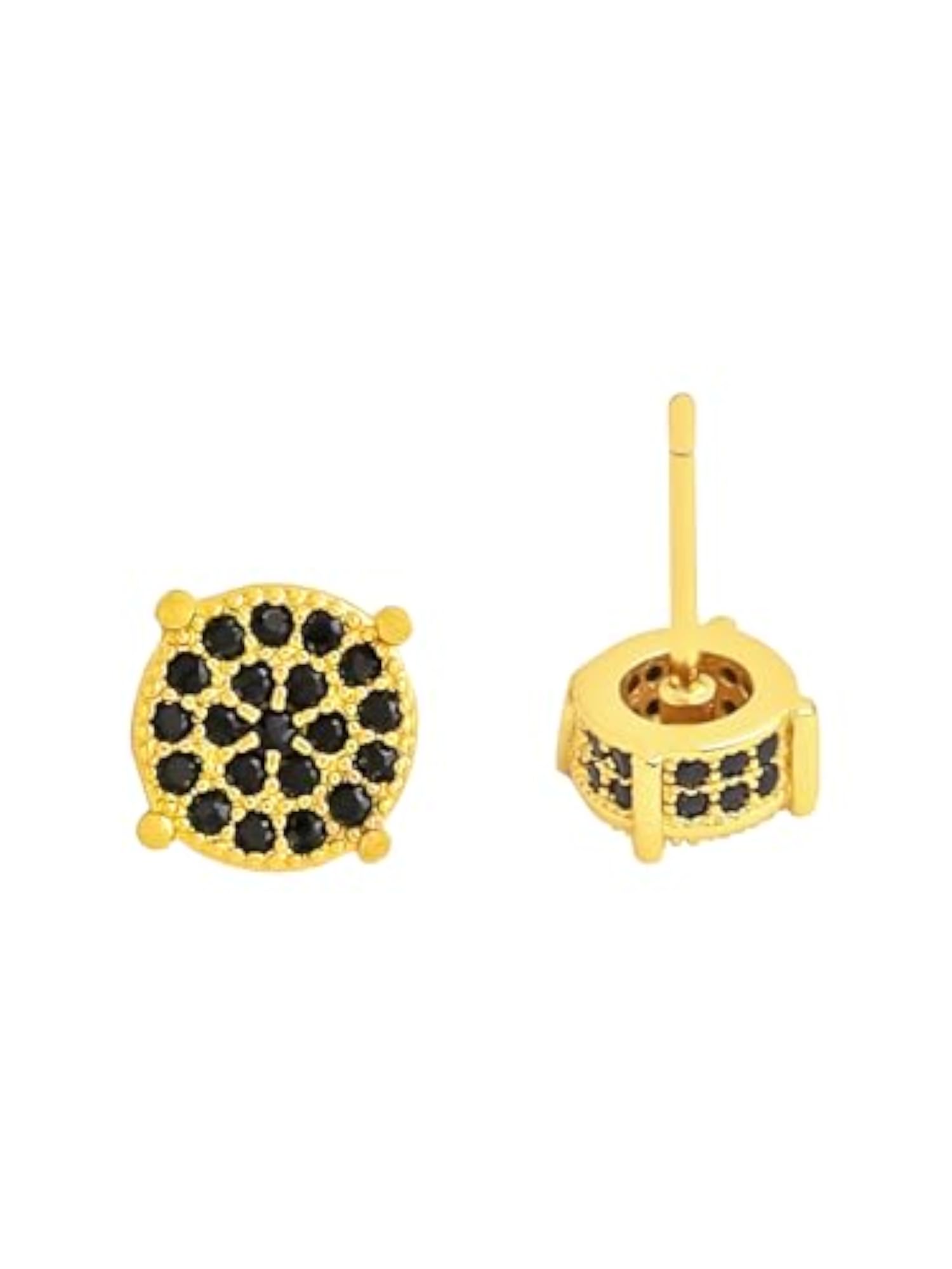 Women's Stainless Steel Golden Studs Plated Stone Studded Earrings