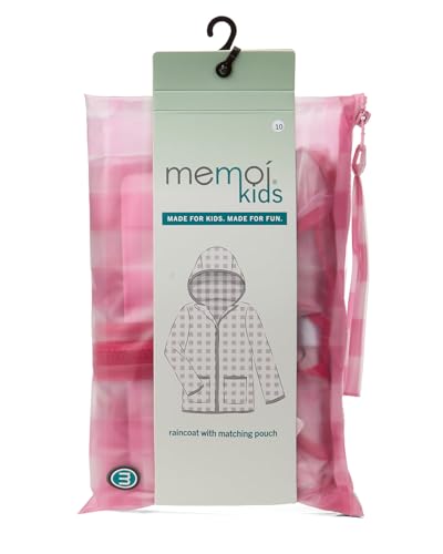 MeMoi Kids Checkmate Checkered Raincoat with Self-Storage Pouch3