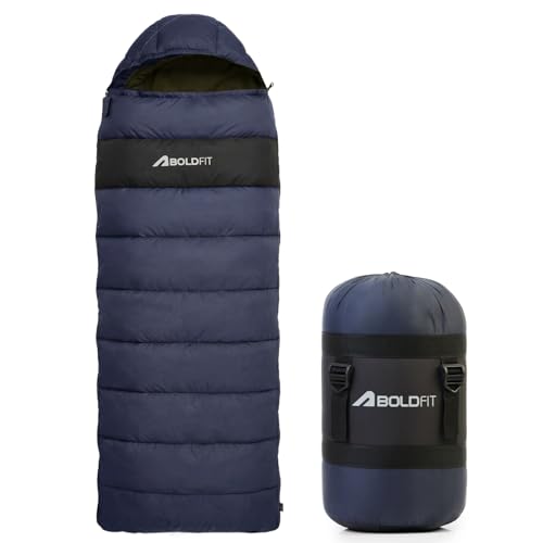 Image of Boldfit Sleeping Bag for Adults Premium Soft Padded Camping & Outdoor Travel Extreme Cold Sleep Bag for Low Temperature Upto 0C for Men & Women Upto 6'5'' Ideal for Trekking Certified - SleepMax Pro
