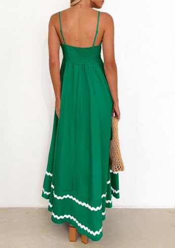 Image of PRETTYGARDEN Women's 2026 Summer Flowy Maxi Dress Casual Sleeveless Spaghetti Strap Ruffle Beach Long Dresses