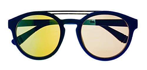 Fila Mens Matte Blue Silver Double Top Bar Soft Round Sunglass SF9334 C03X4