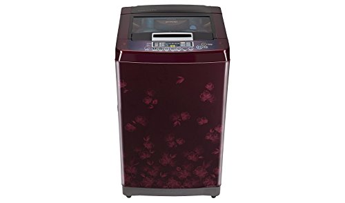 Image of LG 6.5 kg Fully-Automatic Top Loading Washing Machine (T7567TEDLX, New Red Pattern and Wine Black Top)