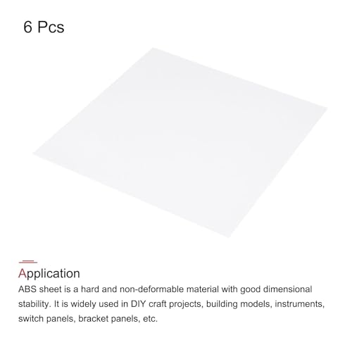 Image of MECCANIXITY ABS Plastic Sheet 12 Inch x 12 Inch x 0.06 Inch ABS Styrene Sheets for Building Model DIY Crafts Panel White 6 Pcs
