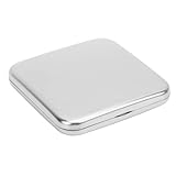 Dioche Taschenspiegel, Edelstahl, Kompakter Spiegel, Doppelseitiger Spiegel, Reise-Make-up- für Frauen, Tragbarer Drop-Hand-Kosmetikspiegel mit Aufbewahrungstasche (58-mm-Würfel)