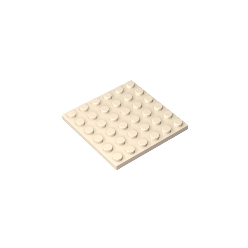 3958 Foundation Plate Plate 6x6 10 Pieces GDS-523 Compatible with Lego Building Blocks Color:White (yellowish) — image 1