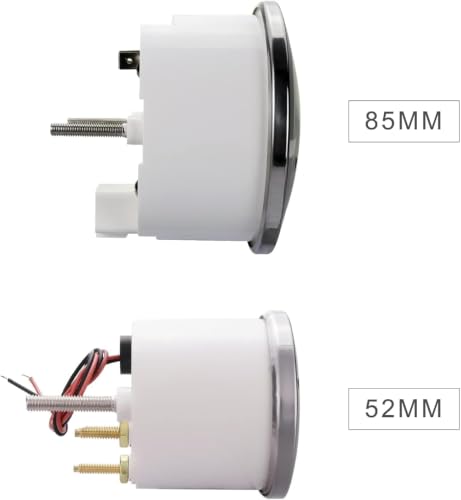 Image of Classic Electrical 6 Gauge Set White Dial Red Needle | With ECU Based, 85mm, 3-3 /8 inch, 52mm, 2-1 /16 inch, Speedometer With Digital Odometer, Light Bulb Illumination, Car, Automobile