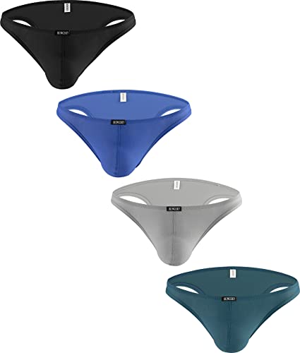 iKingsky Men's Sexy Cheeky Pouch Briefs Bugle Bikini Underwear Low Rise Half Back Under Panties for Men