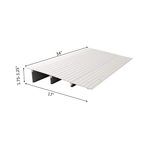 Omecal 3" Rise Threshold Ramp For Wheelchairs, Adjustable Aluminum Alloy Mobility Entry Ramp For Home Doorways, 700Lbs Weight Capacity, 34”L X 17”W X 3”H #TOP4