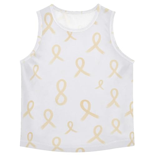 JUNZAN Yellow Awareness Ribbon Tank Tops for Boys Sleeveless Casual Vest Tees Beach Casual Clothes for Running Golf Hiking 3T