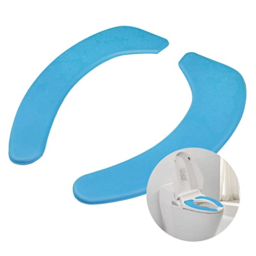 Toilet Seat Warmer, Elongated Toilet Seat Cover, Padded Toilet Seat Cushion, Washable or Portable toilet tank cover lid . (Blue 1 set)