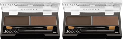 Rimmel London Brown This way Kit esculpidor de cejas, Tono 003 Dark Brown - 1.1 gr (Paquete de 2)