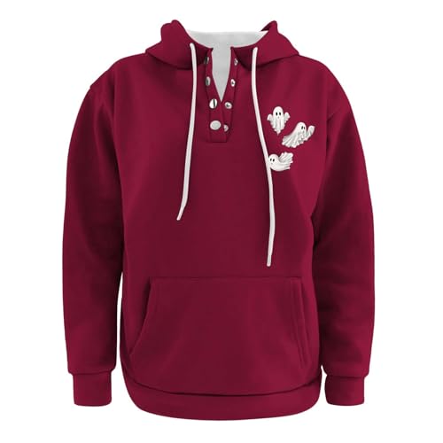 Cat Hoodie Spring And Autumn Casual Long Sleeve Button Lapel Three Halloween Printed Oversized